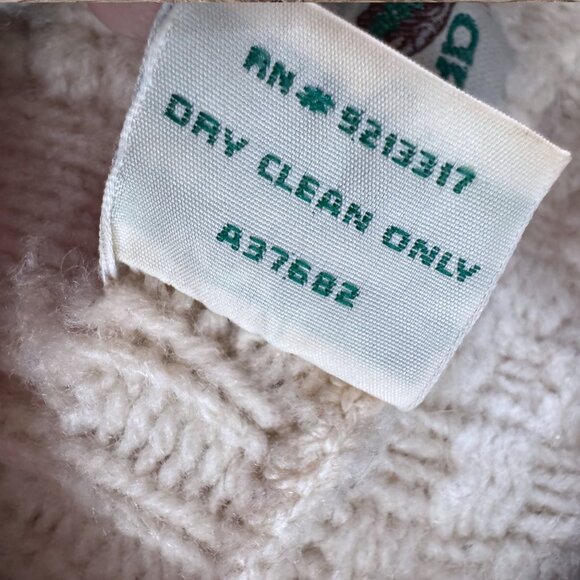 Aran Crafts Ireland Merino Wool Cardigan Coat XL Cream Cable Knit Toggle Button - Picture 4 of 4